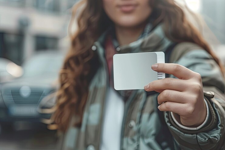 Person holding a card