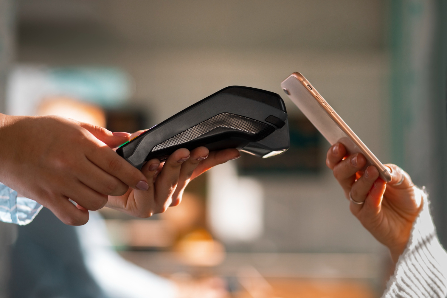 Payment device being used